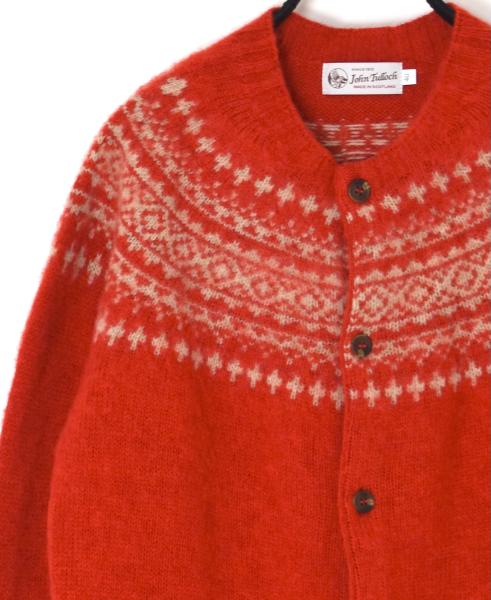 NJT1761 (ニット)  SHETLAND WOOL NORDIC HEAVY BRUSH CREW NECK CARDIGAN