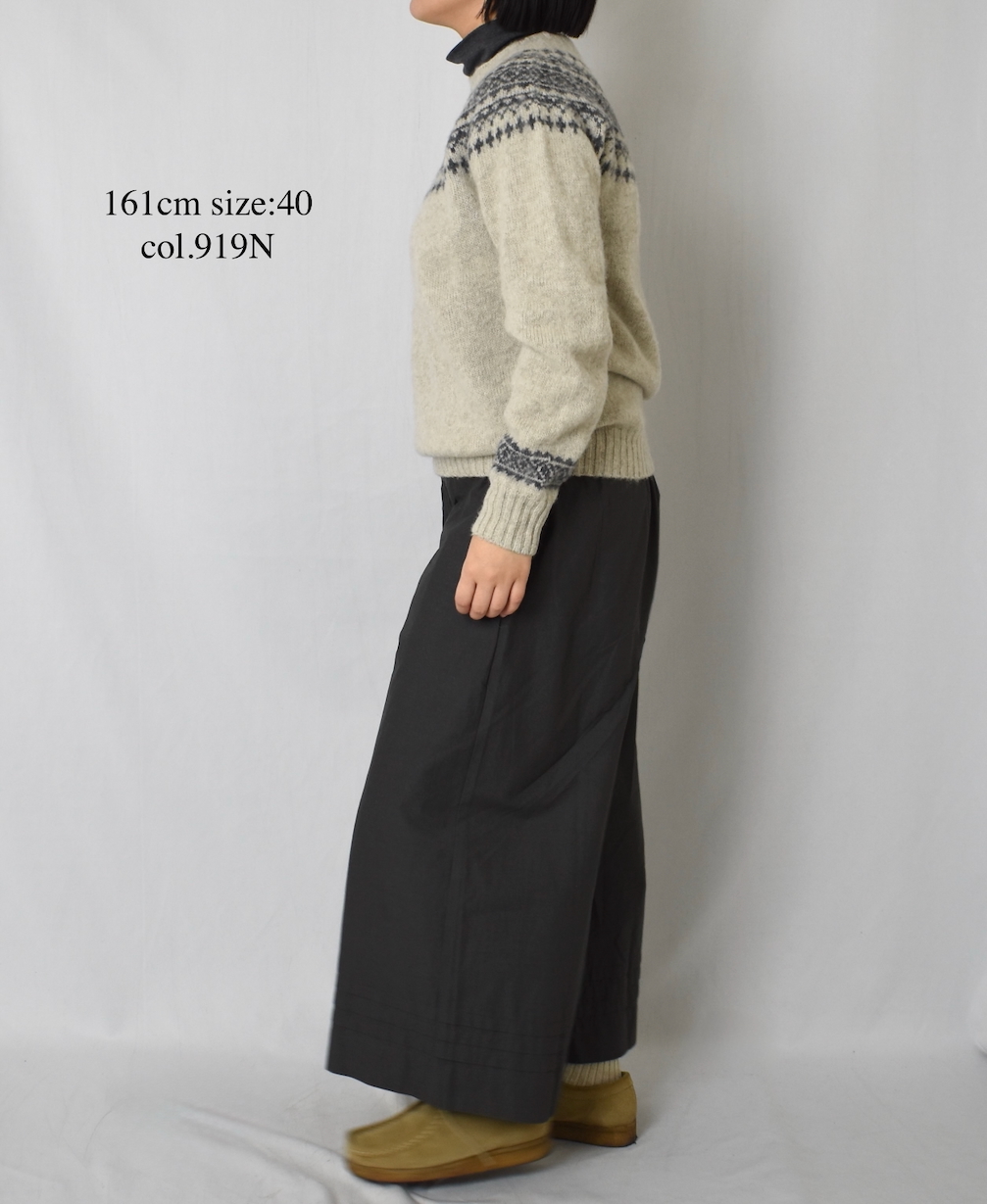NJT1661(ニット) SHETLAND WOOL NORDIC HEAVY BRUSH CREW-NECK PULLOVER