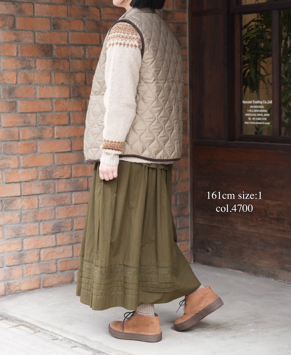 NSL25624(スカート) 60s CAMBRIC PLAIN WITH LACE GATHERED SKIRT