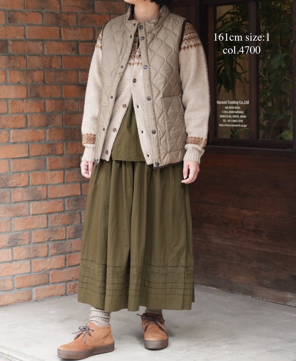 NSL25624(スカート) 60s CAMBRIC PLAIN WITH LACE GATHERED SKIRT