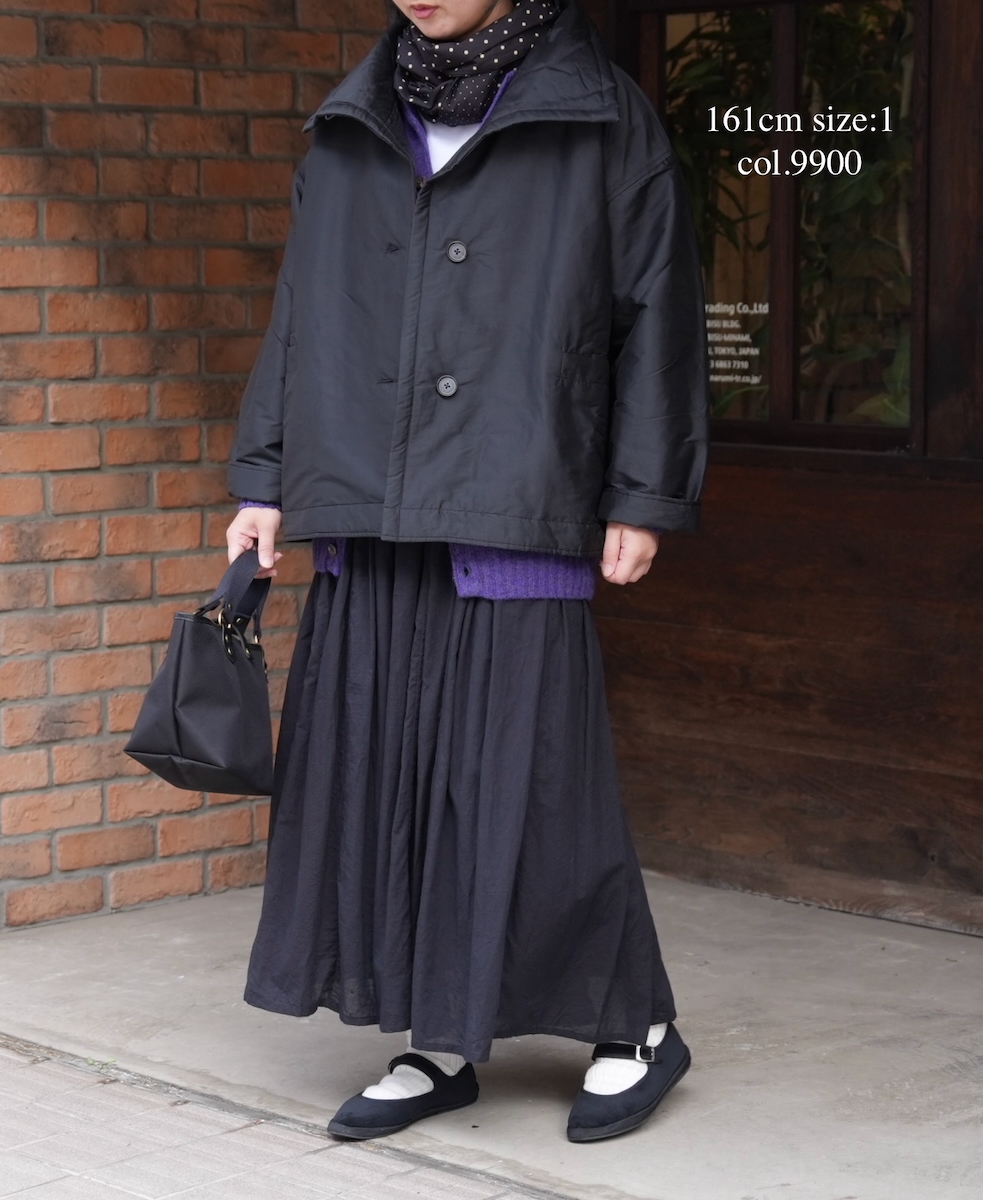 NSL25521(ジャケット)PADDED POLYESTER PLAIN HIGH COLLAR JACKET