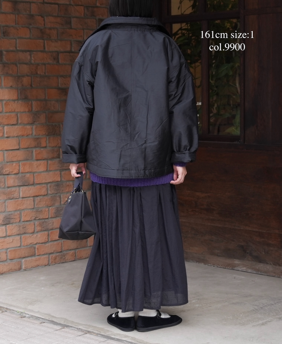 NSL25521(ジャケット)PADDED POLYESTER PLAIN HIGH COLLAR JACKET