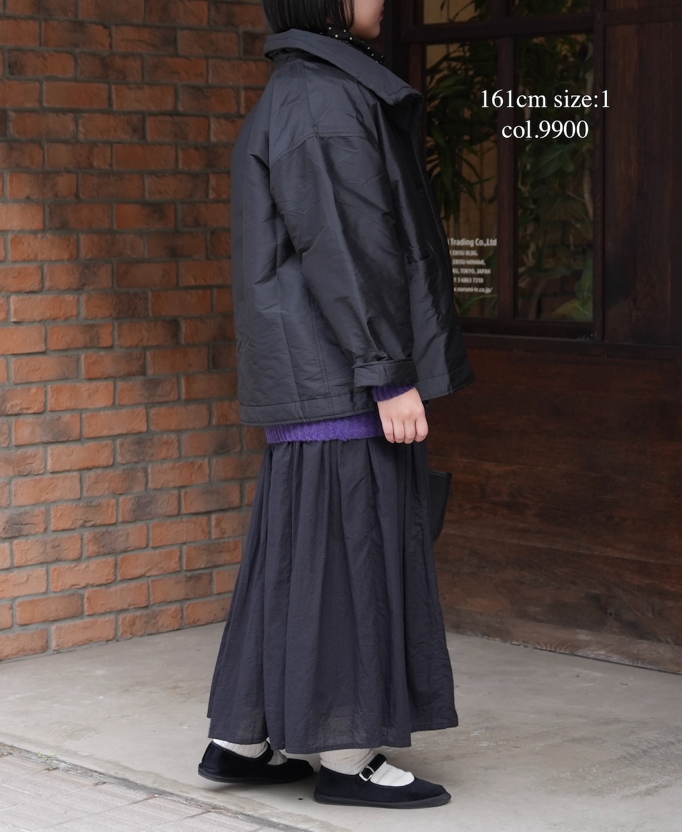 NSL25521(ジャケット)PADDED POLYESTER PLAIN HIGH COLLAR JACKET