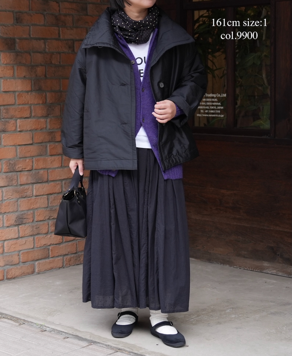 NSL25521(ジャケット)PADDED POLYESTER PLAIN HIGH COLLAR JACKET