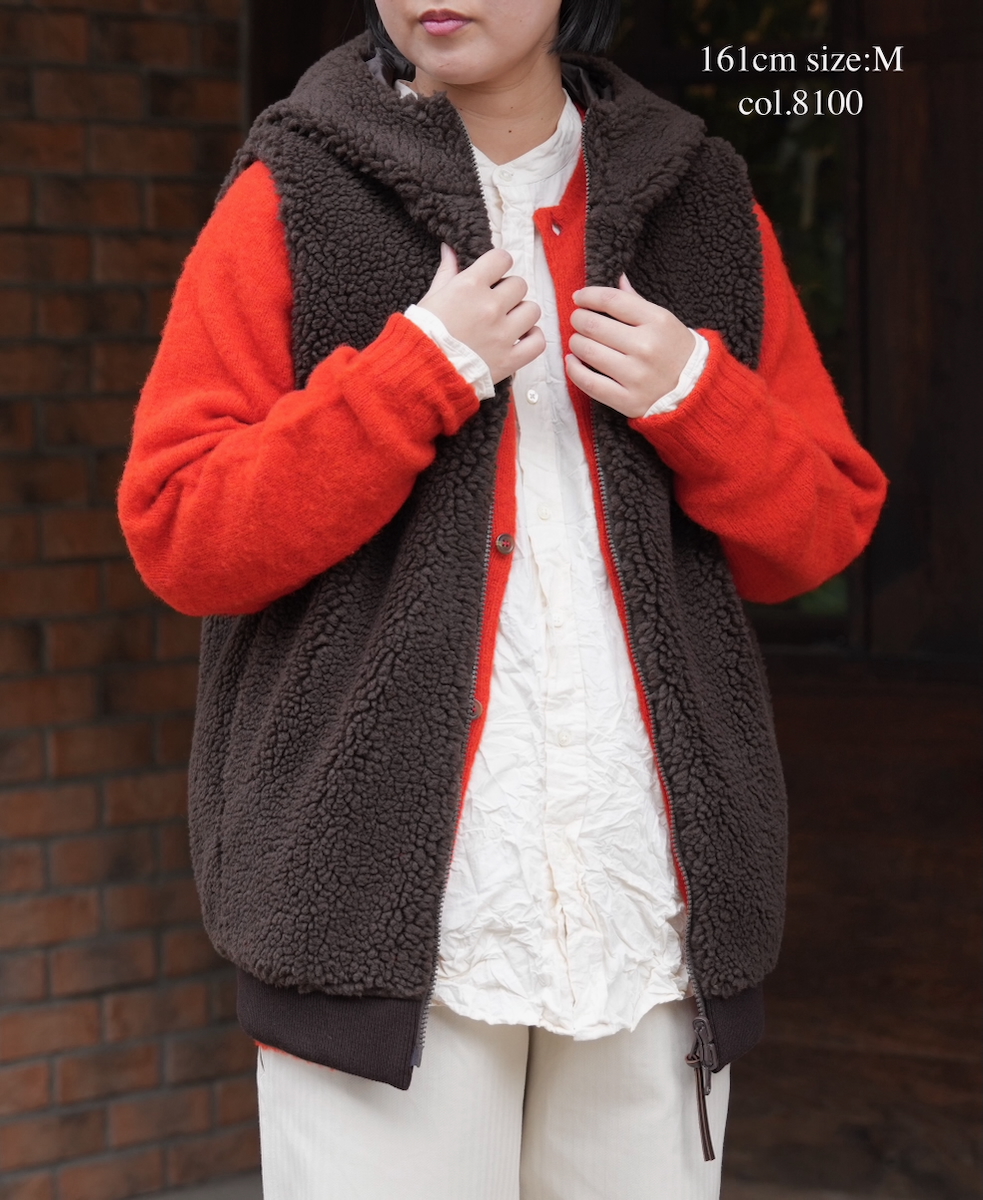 NVL2582W(シャツ) 40s ORGANIC POPLIN (WRINKLE) BANDED COLLAR L/SL OVERSIZED SHIRT