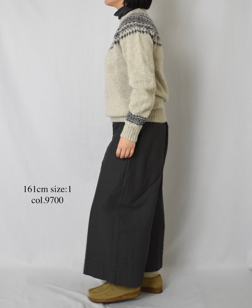 NSL25546(パンツ) 40s POPLIN PLAIN HEM PLEATS EASY PANTS