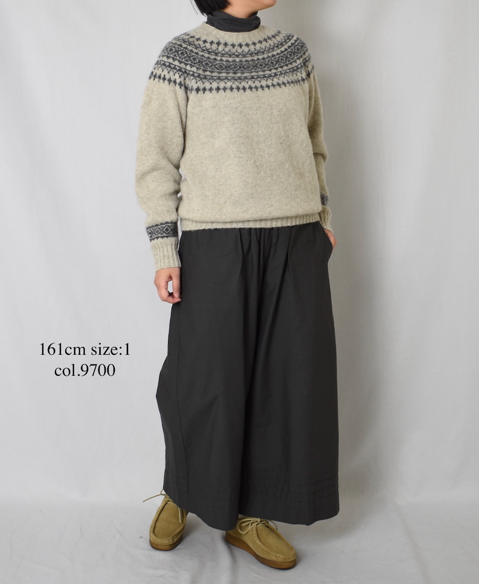 NSL25546(パンツ) 40s POPLIN PLAIN HEM PLEATS EASY PANTS
