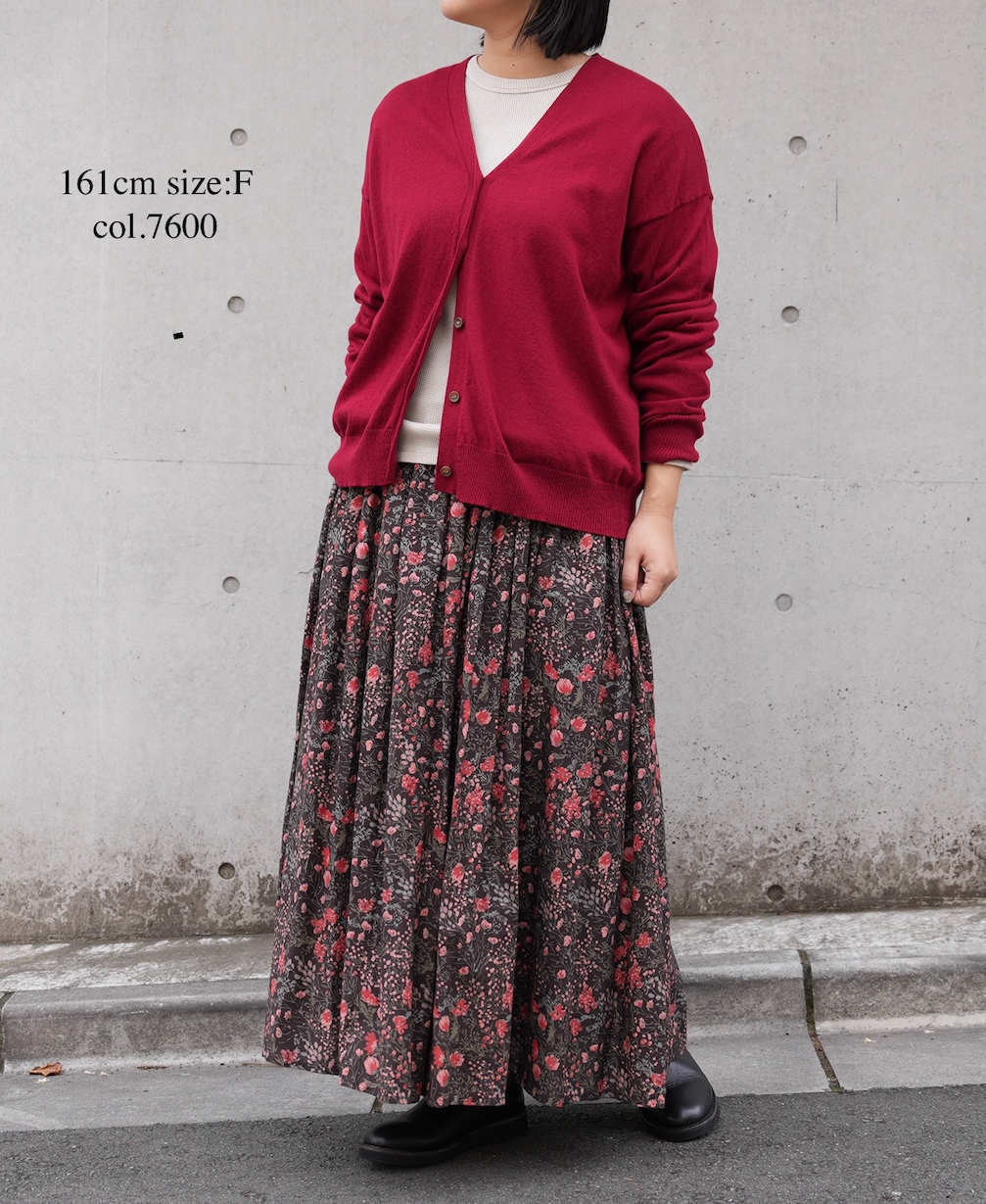 ●GNSL25531(カーディガン) 14GG 2PLY PLAIN STITCH COTTON WOOL CASHMERE V-NECK CARDIGAN