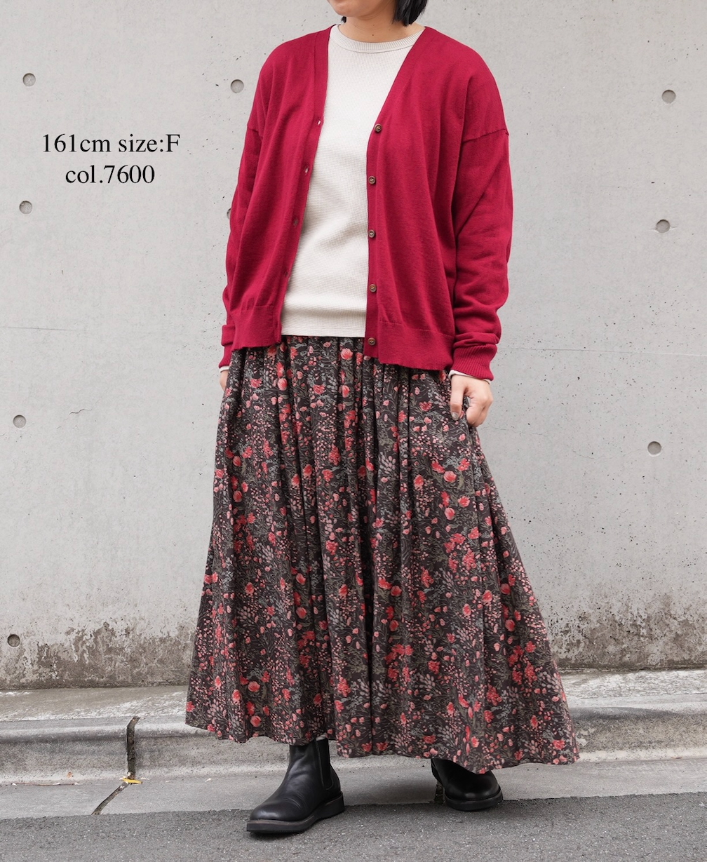 ●GNSL25531(カーディガン) 14GG 2PLY PLAIN STITCH COTTON WOOL CASHMERE V-NECK CARDIGAN