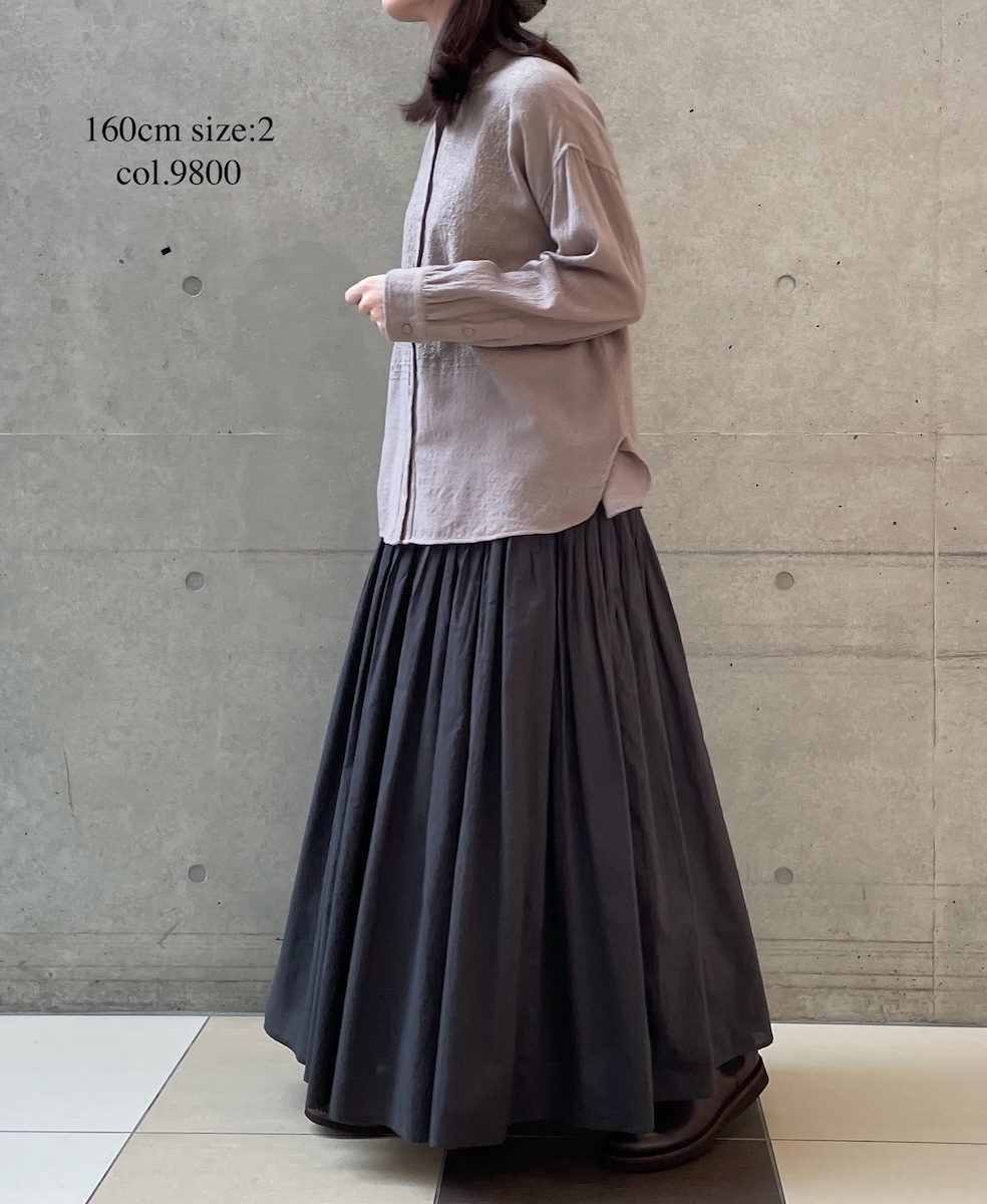 NMDS25525(スカート) 60s ORGANIC CAMBRIC PLAIN PINTUCK FLARED SKIRT