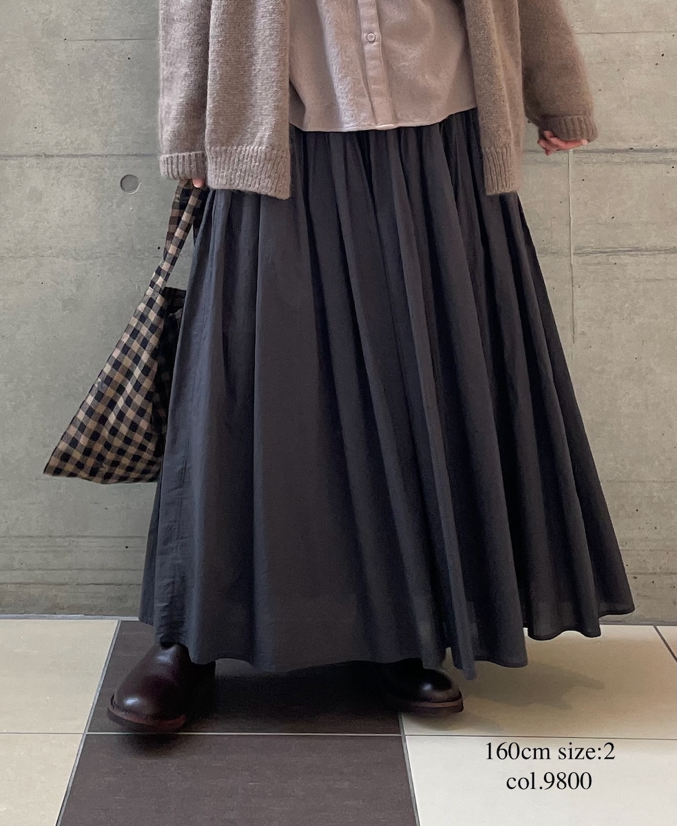 NMDS25525(スカート) 60s ORGANIC CAMBRIC PLAIN PINTUCK FLARED SKIRT