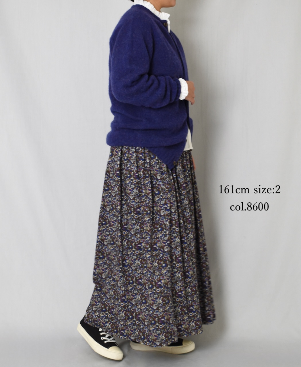 NSL25554(スカート) 40s POPLIN MEDIUM FLOWER PRINT GATHERED SKIRT