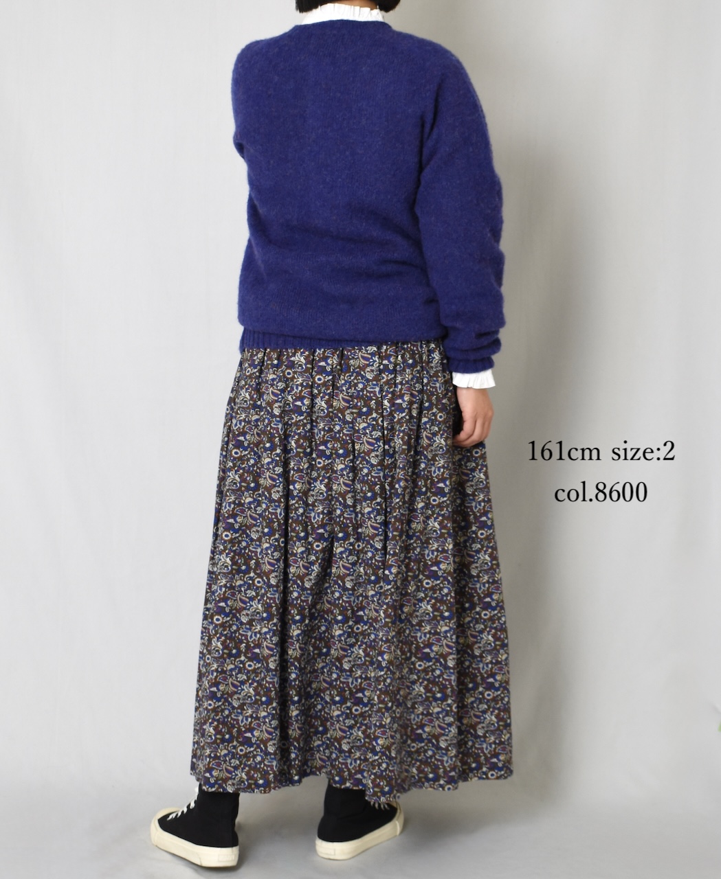 NSL25554(スカート) 40s POPLIN MEDIUM FLOWER PRINT GATHERED SKIRT