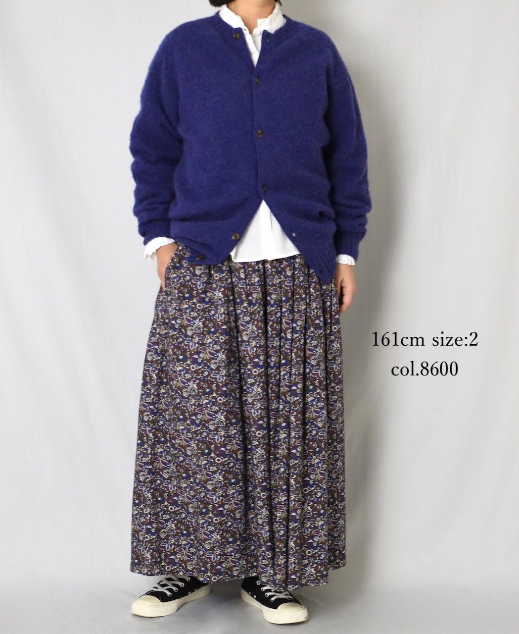 NSL25554(スカート) 40s POPLIN MEDIUM FLOWER PRINT GATHERED SKIRT