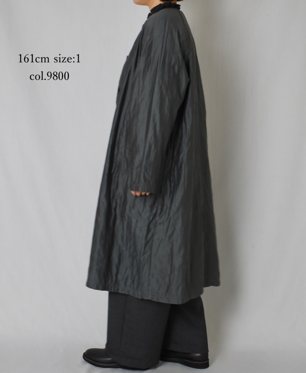 NMDS25541(コート) QUILTED COTTON SILK RAGLAN COAT WITH VERTICAL STITCH