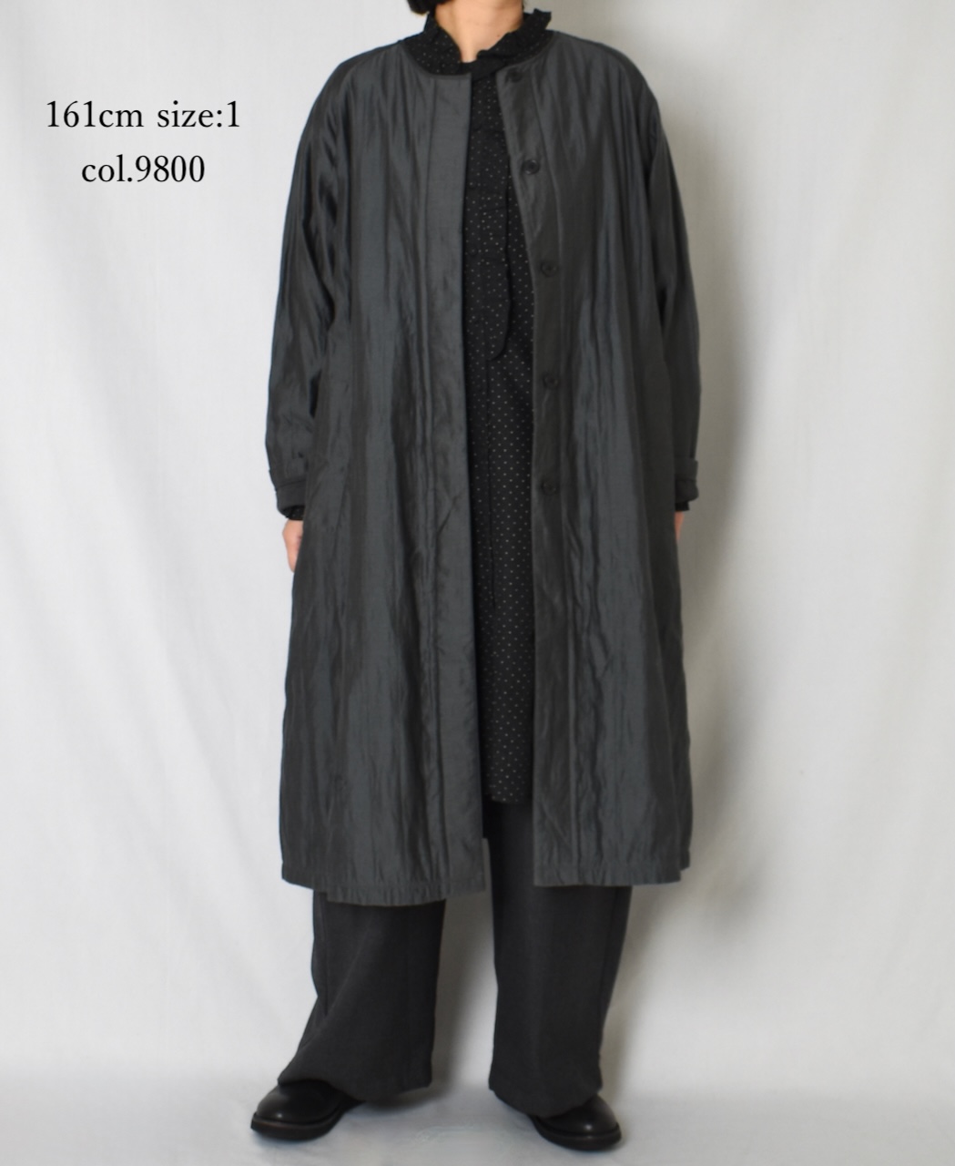 NMDS25541(コート) QUILTED COTTON SILK RAGLAN COAT WITH VERTICAL STITCH