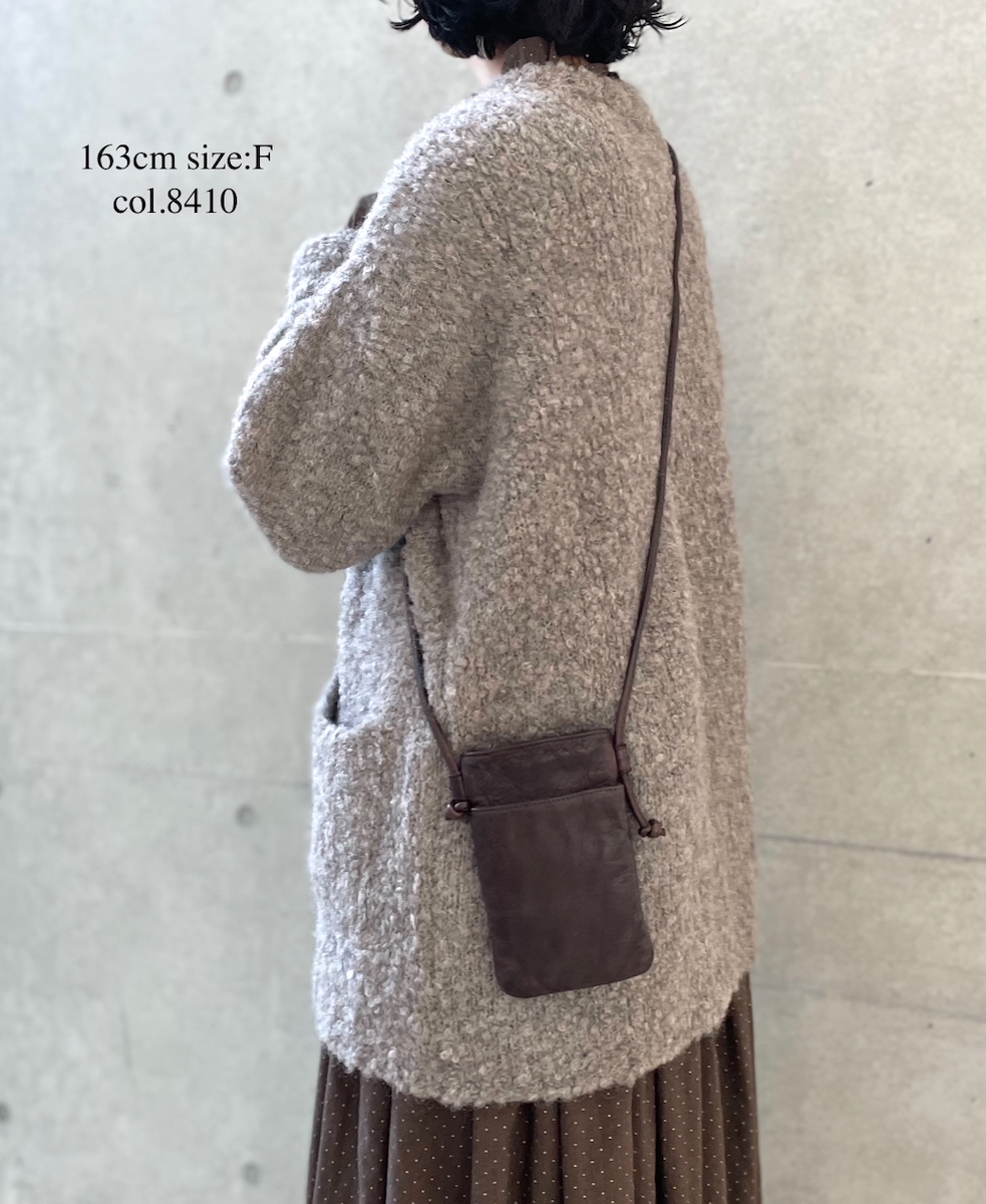 CNMDS2051A (カーディガン) BOUCLE V-NECK CARDIGAN WITH PIN