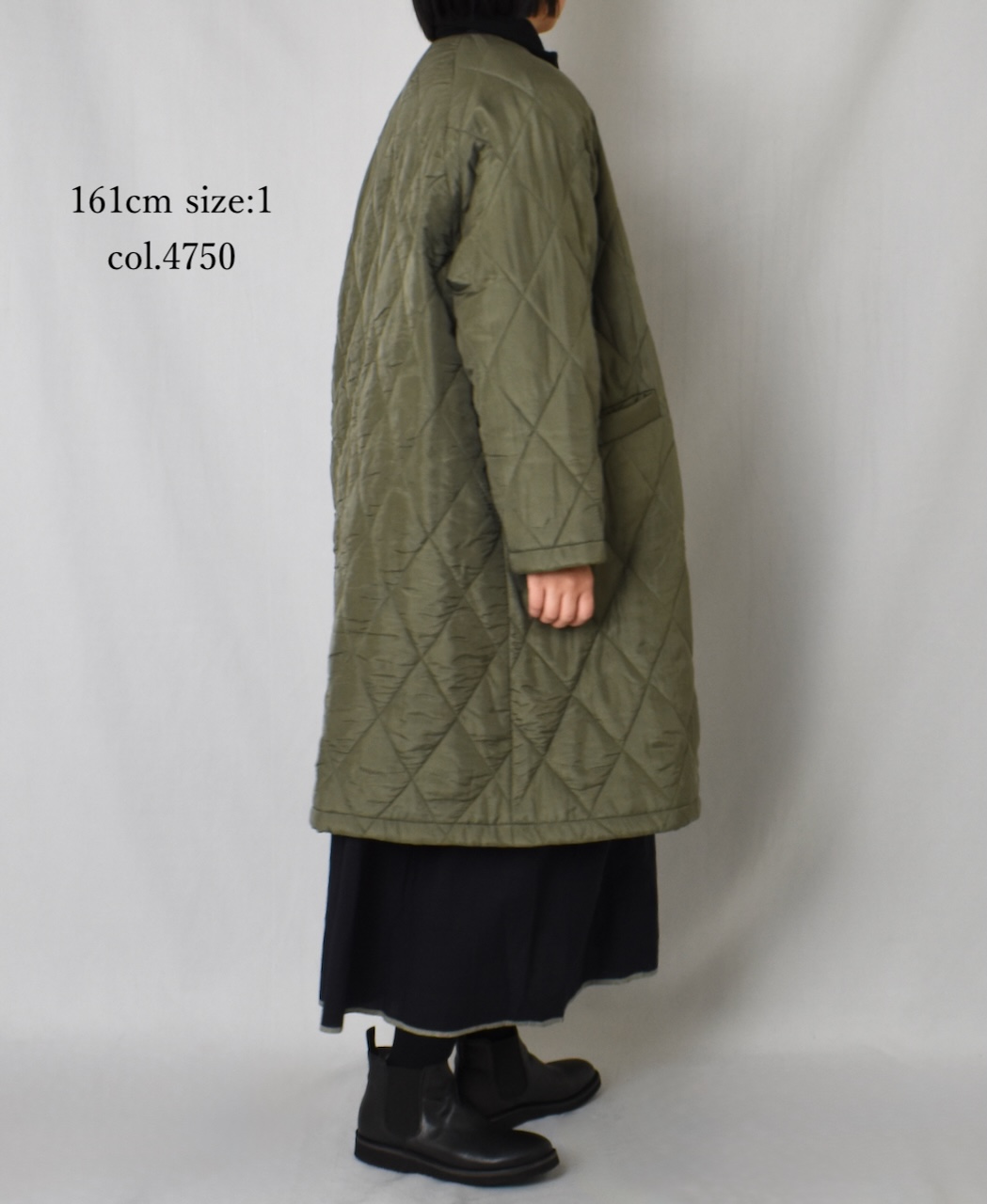 NMDS25581(コート) PADDED BANGALORE SILK PLAIN NO COLLAR DOUBLE COAT