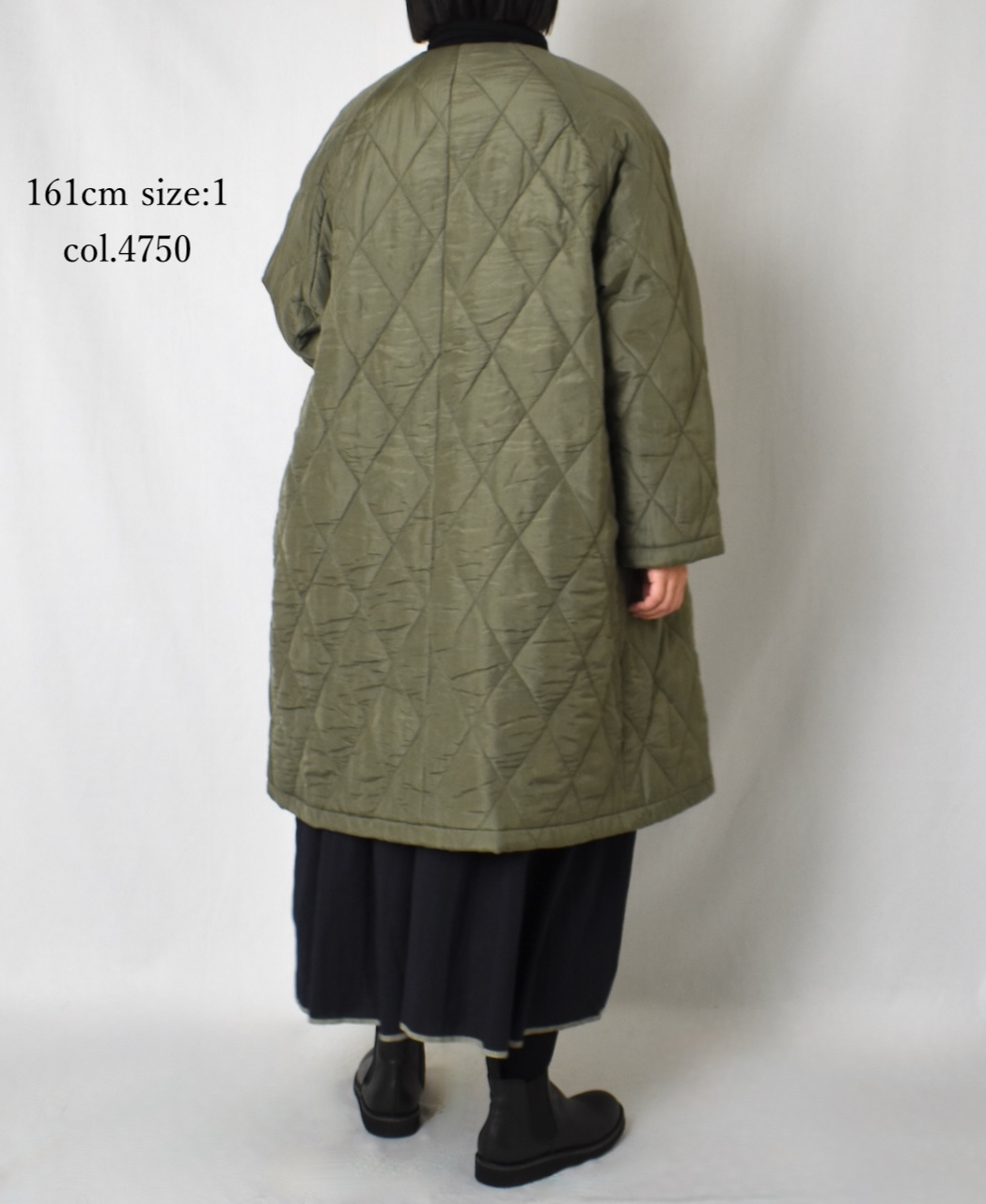 NMDS25581(コート) PADDED BANGALORE SILK PLAIN NO COLLAR DOUBLE COAT