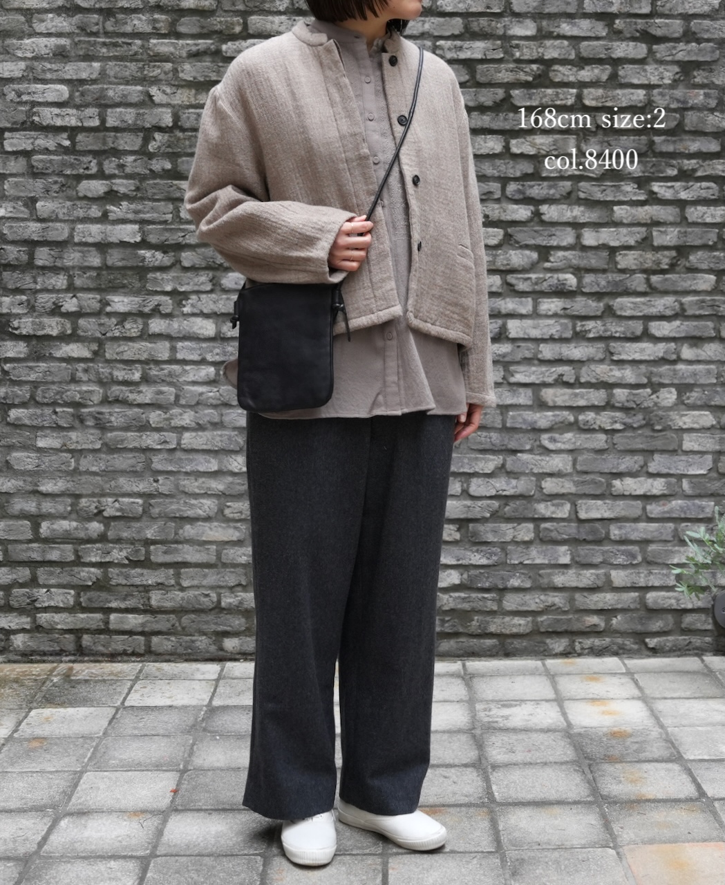 ●NMDS25611(ジャケット) WOOL COTTON HERRINGBONE STAND COLLAR FLY FRONT JACKET