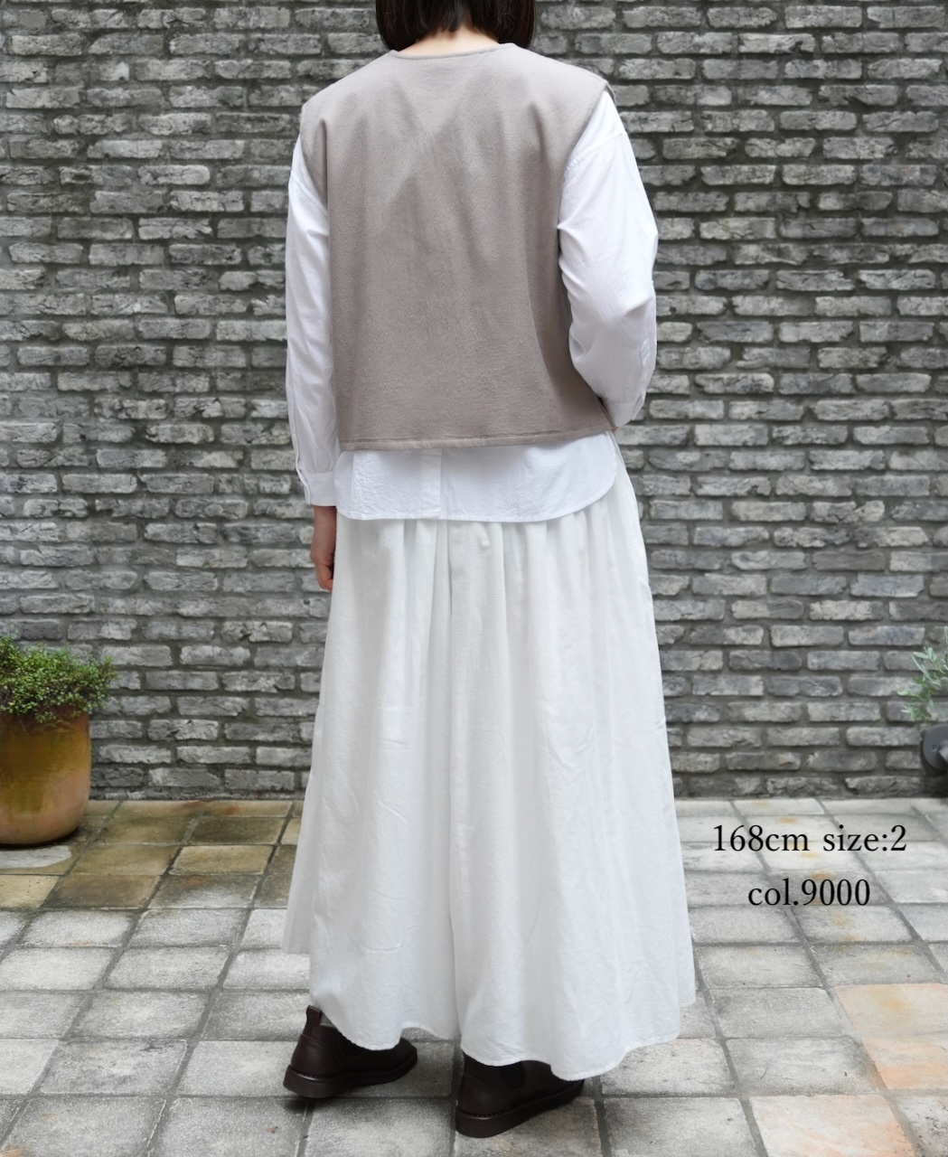 INMDS25702W(パンツ) TWILL COTTON KHADI PLAIN(WASH) GATHERED CULOTTES