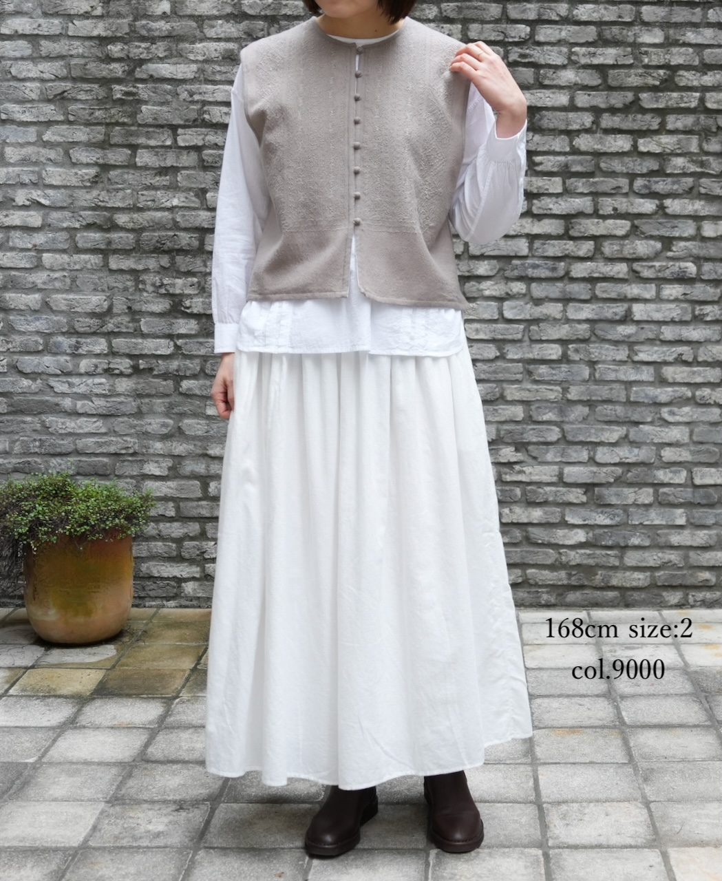INMDS25702W(パンツ) TWILL COTTON KHADI PLAIN(WASH) GATHERED CULOTTES