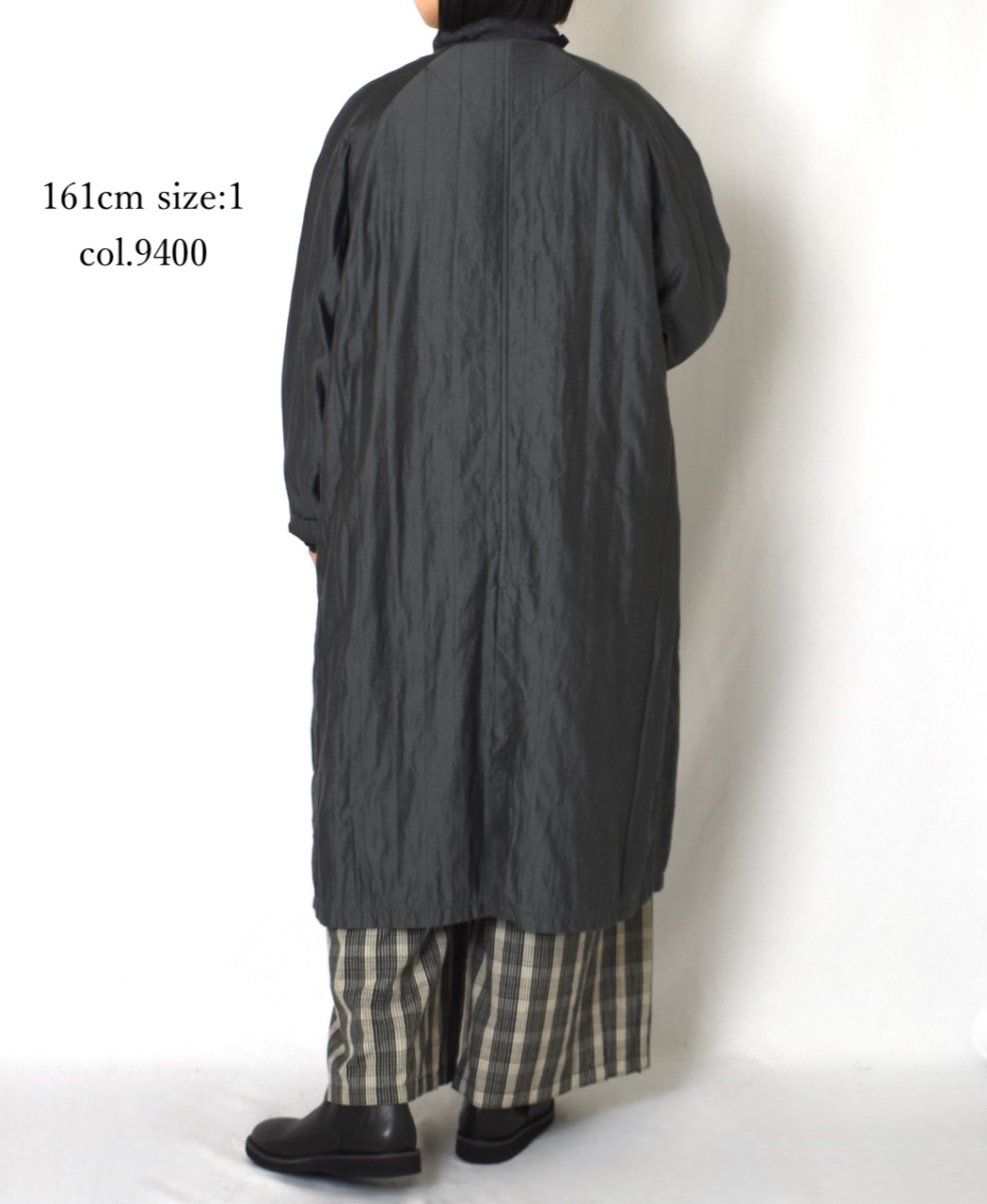 NMDS25541(コート) QUILTED COTTON SILK RAGLAN COAT WITH VERTICAL STITCH