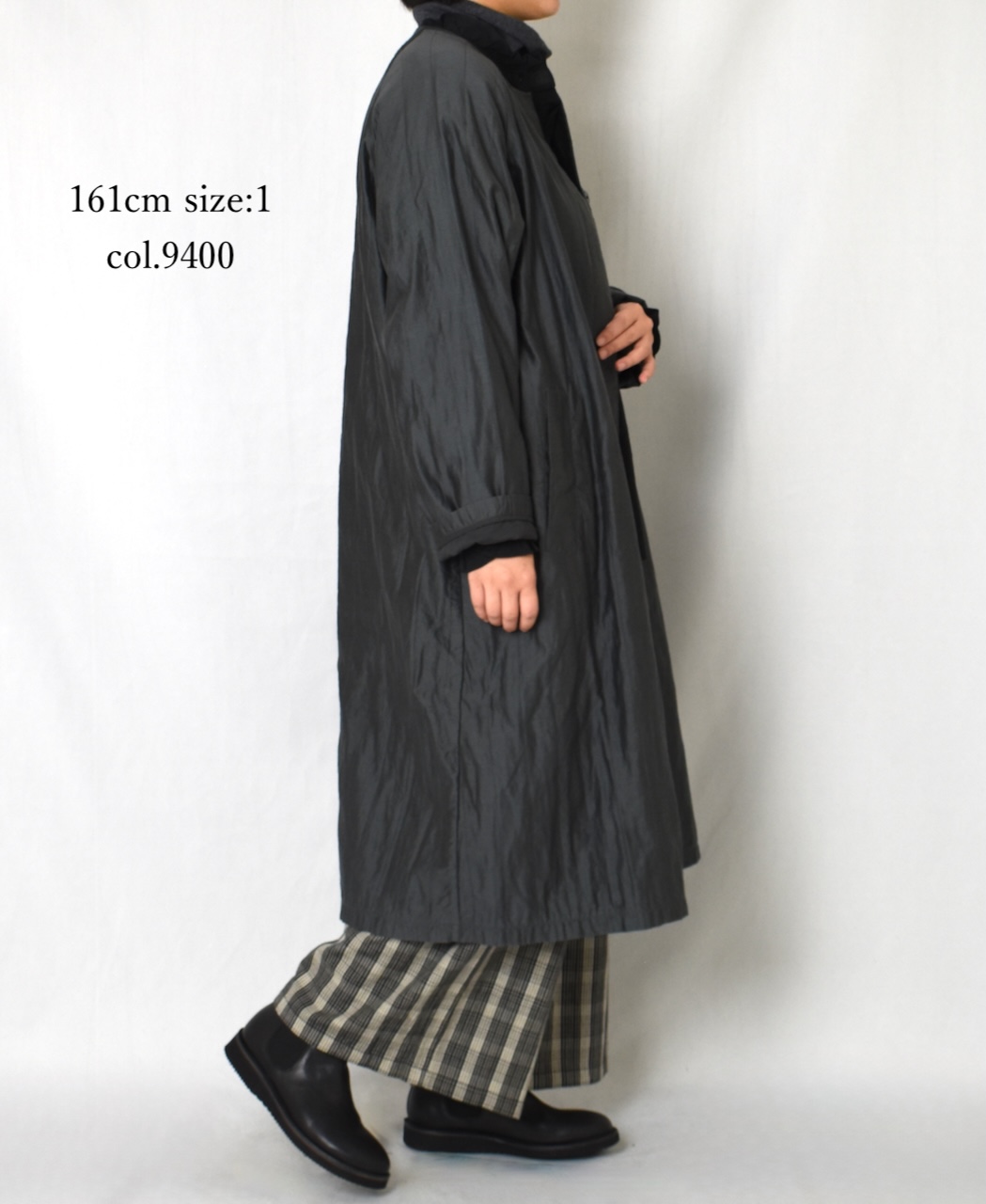 NMDS25541(コート) QUILTED COTTON SILK RAGLAN COAT WITH VERTICAL STITCH