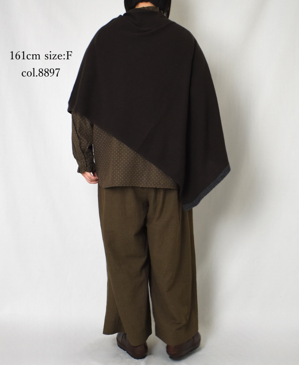 CNMDS1771P(ポンチョ) 12GG WOOL CASHMERE PLAIN PONCHO