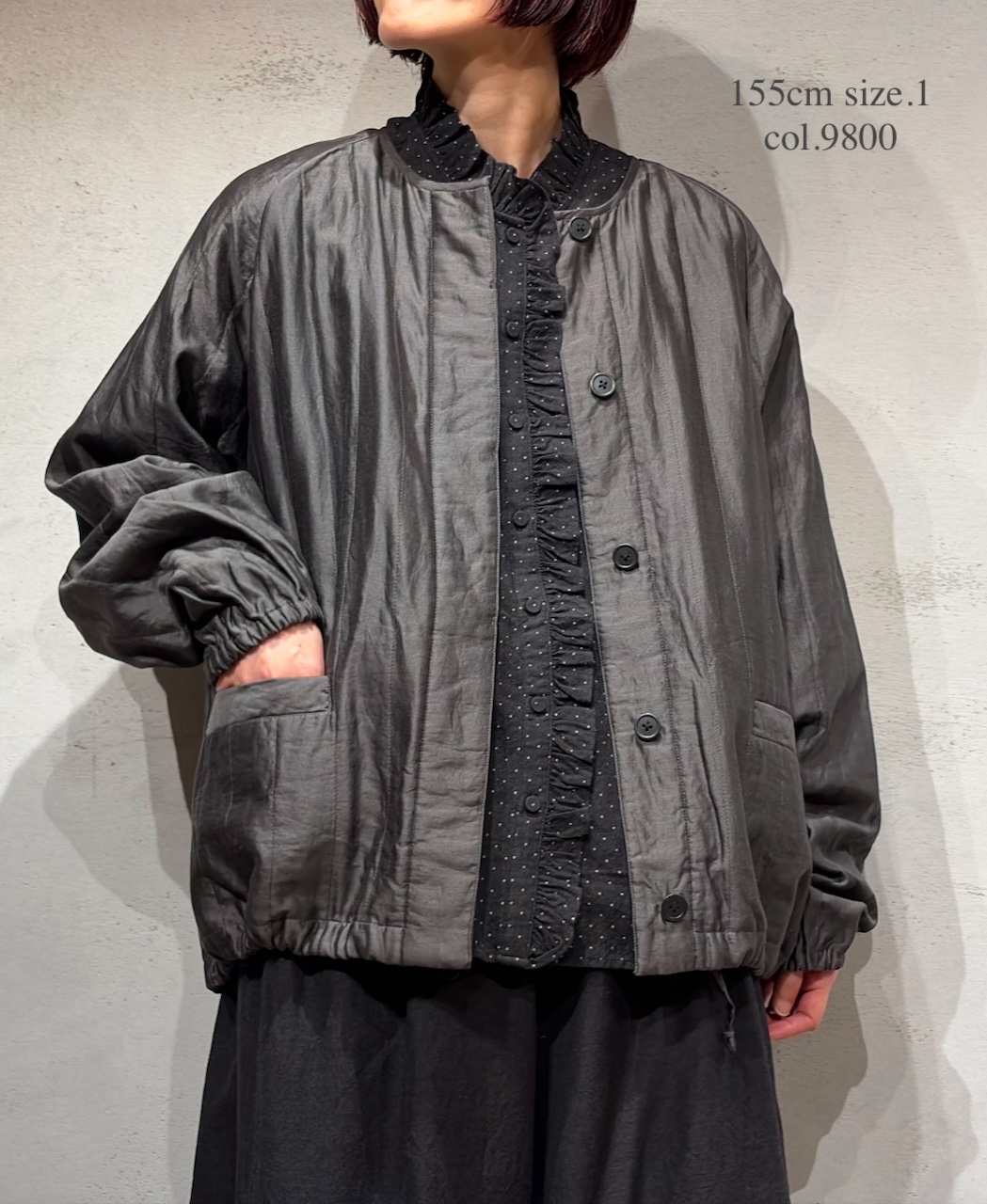 NMDS25542(ジャケット) QUILTED COTTON SILK RAGLAN STRING JACKET