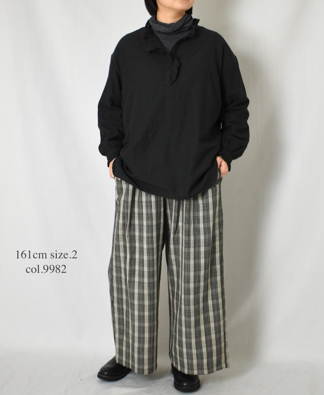 NMDS25595(パンツ) WOOL COTTON CHECK EASY PANTS