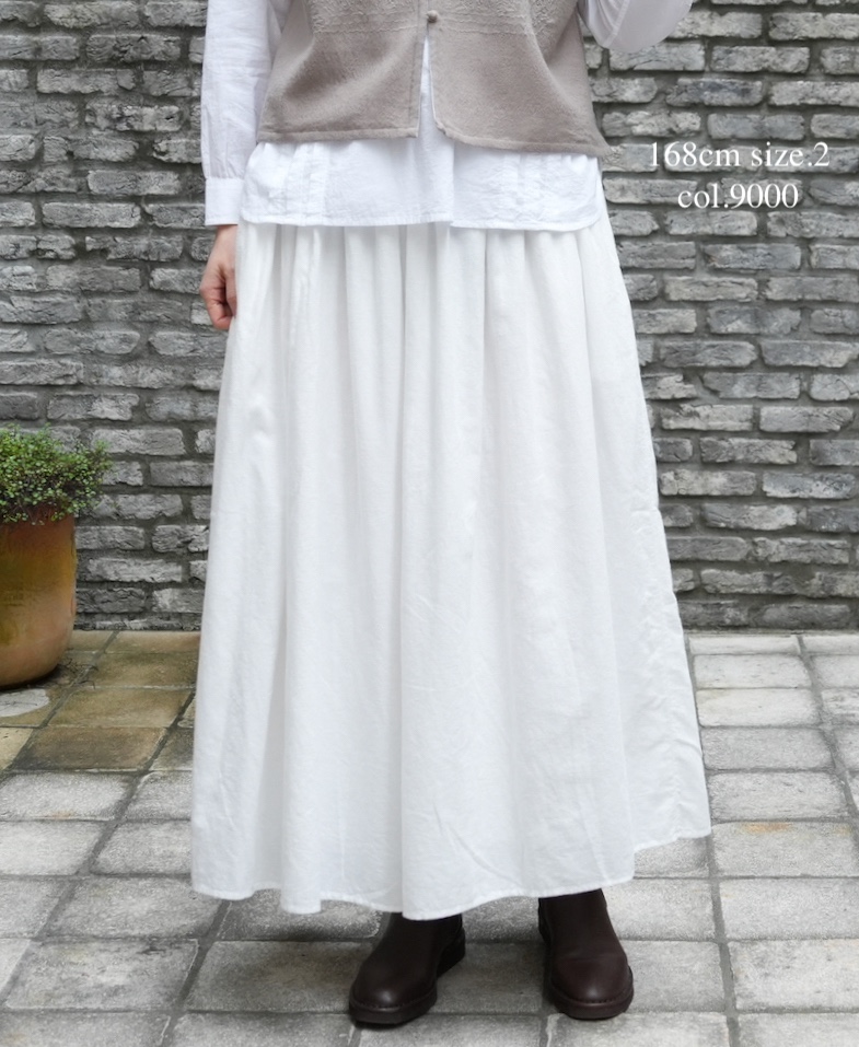 INMDS25702W(パンツ) TWILL COTTON KHADI PLAIN(WASH) GATHERED CULOTTES
