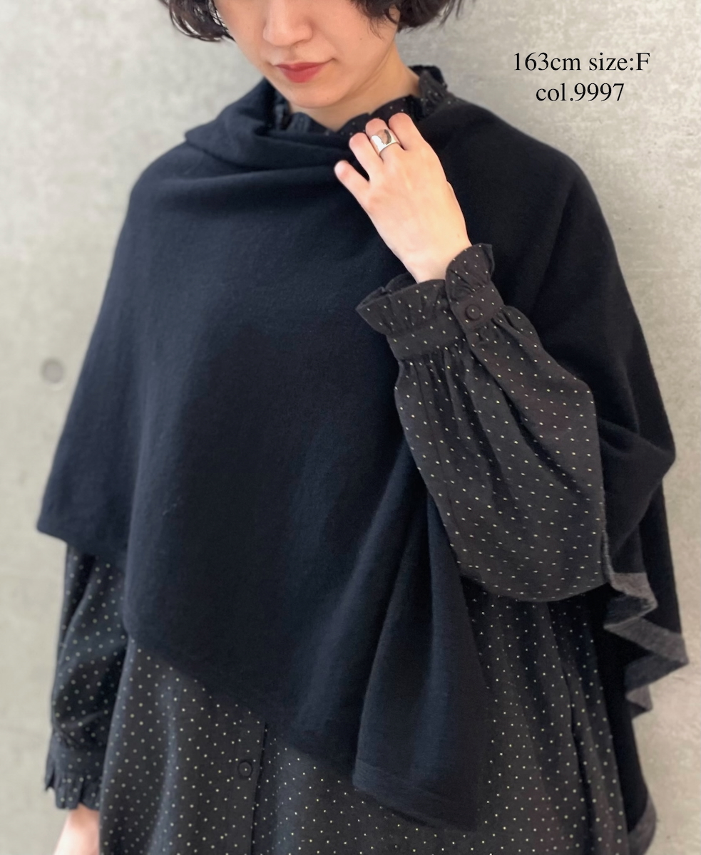 CNMDS1771P(ポンチョ) 12GG WOOL CASHMERE PLAIN PONCHO
