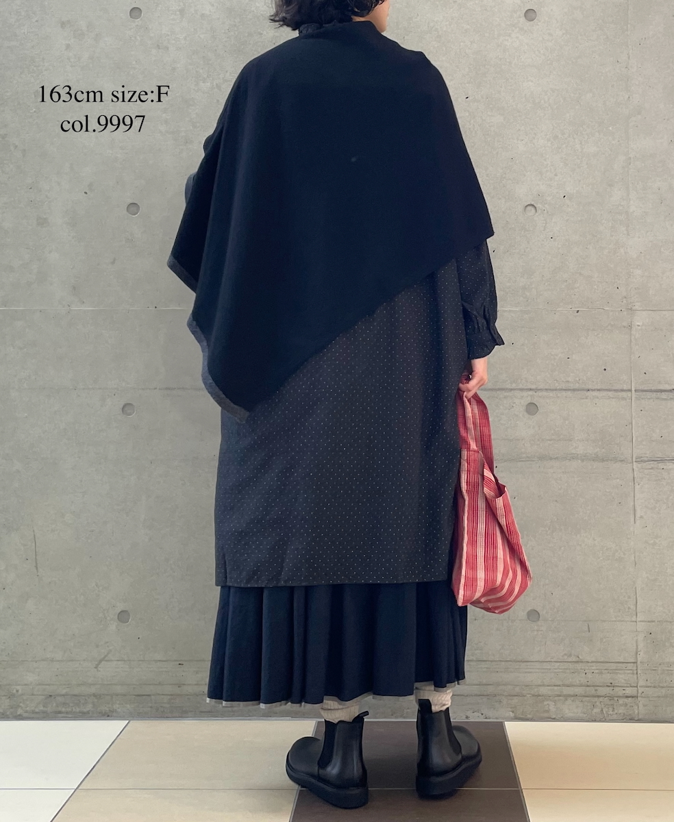 CNMDS1771P(ポンチョ) 12GG WOOL CASHMERE PLAIN PONCHO
