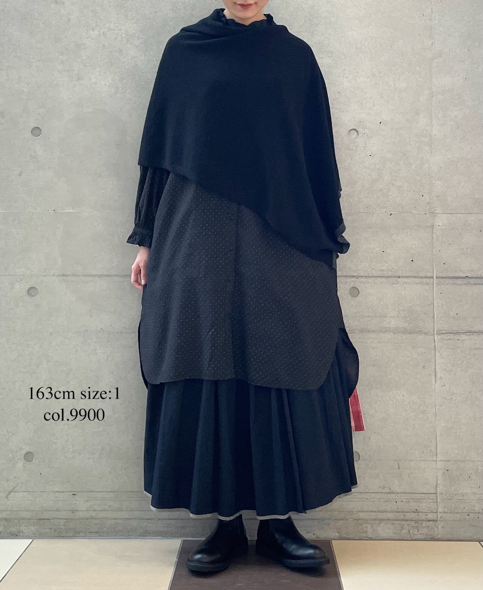 INMDS25725(スカート) HANDWOVEN HEAVY COTTON PLAIN FLARED SKIRT WITH PINTUCK