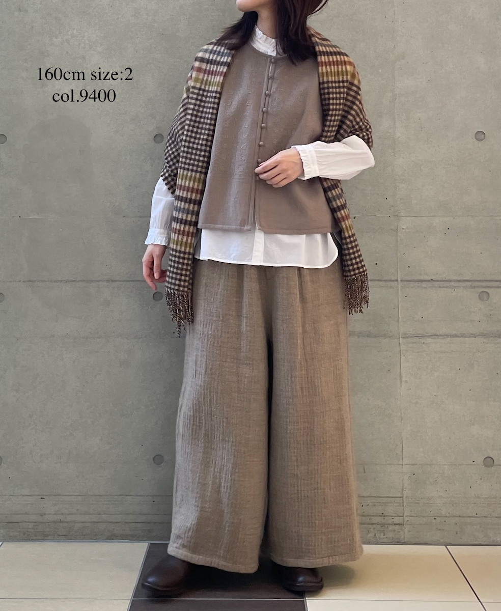 NMDS25602(ボレロ) BOILED WOOL PLAIN EMB BOLERO