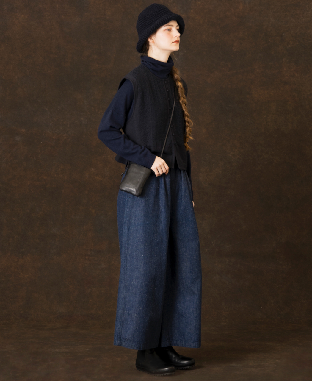 NMDS25602(ボレロ) BOILED WOOL PLAIN EMB BOLERO