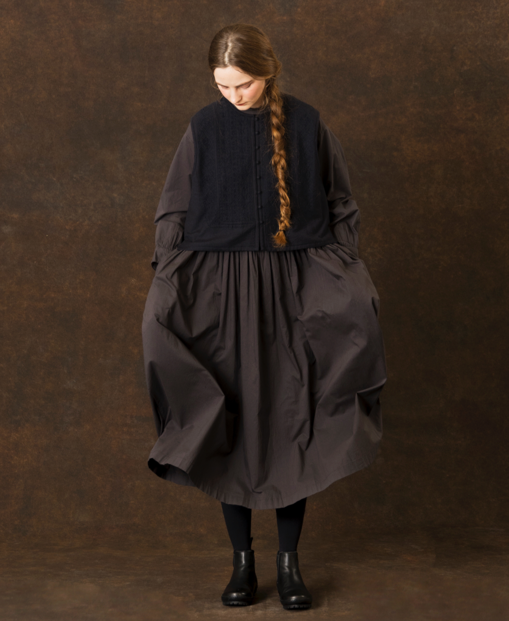 NMDS25602(ボレロ) BOILED WOOL PLAIN EMB BOLERO