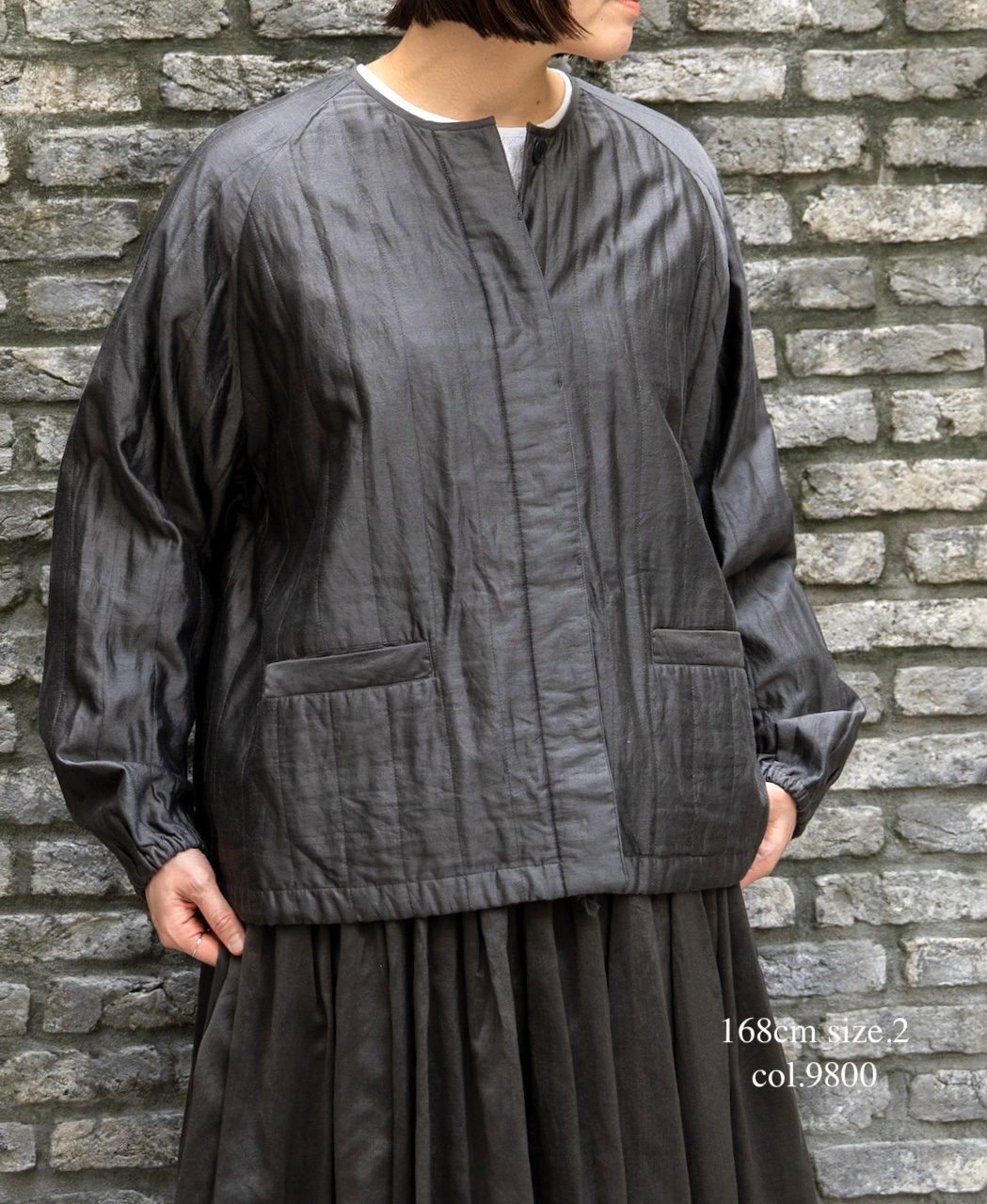 NMDS25542(ジャケット) QUILTED COTTON SILK RAGLAN STRING JACKET