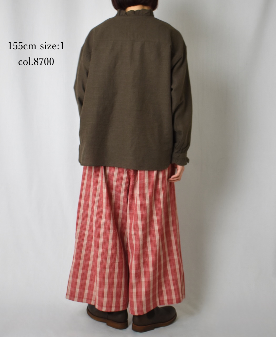 ●INMDS25752(シャツ) WOOL/COTTON/SILK PLAIN FRILL COLLAR PULLOVER SHIRT