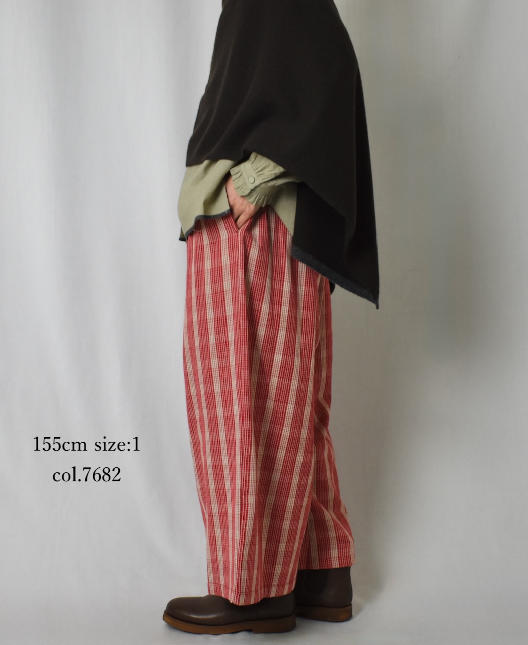 NMDS25595(パンツ) WOOL COTTON CHECK EASY PANTS