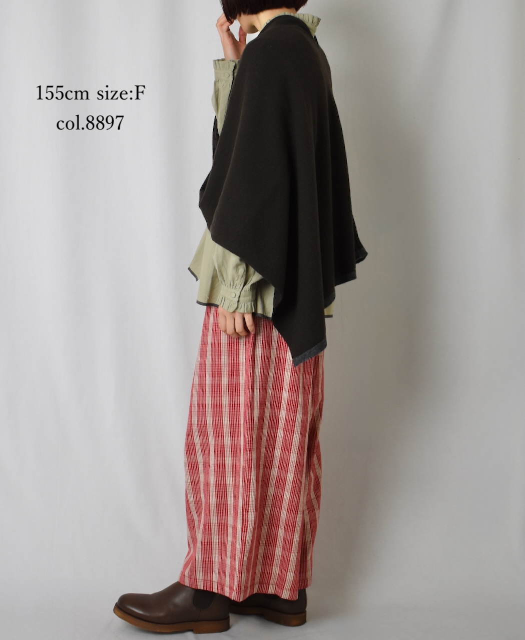 CNMDS1771P(ポンチョ) 12GG WOOL CASHMERE PLAIN PONCHO