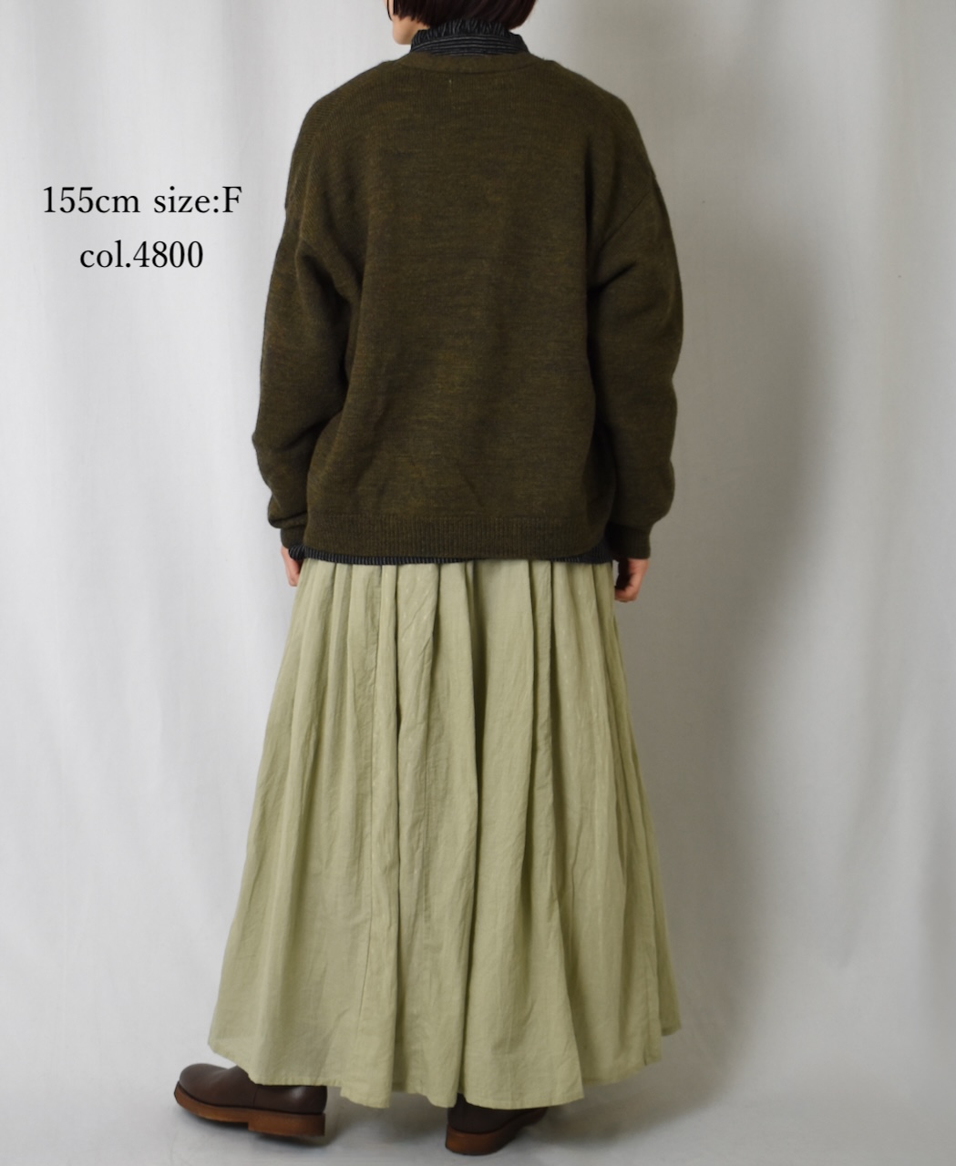GNSL25501(カーディガン) 7GG 2PLY PLAIN STITCH COTSWOLDS V-NECK 1BUTTON CARDIGAN