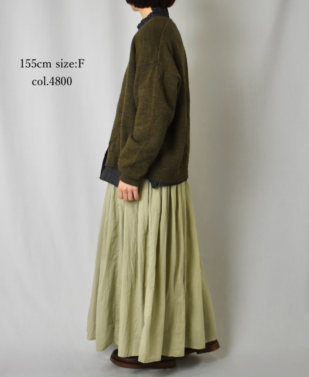 GNSL25501(カーディガン) 7GG 2PLY PLAIN STITCH COTSWOLDS V-NECK 1BUTTON CARDIGAN