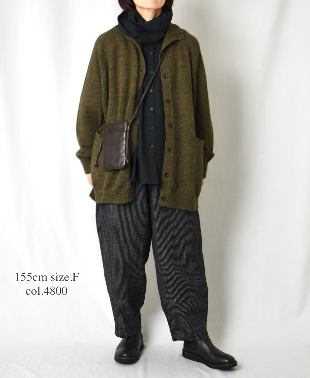 GNSL23801 (カーディガン) 7GG 2PLY PLAIN STITCH COTSWOLDS TURTLE NECK BUTTON CARDIGAN