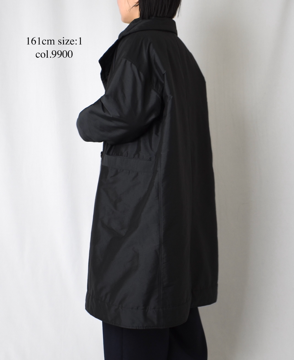 NSL25522(コート)PADDED POLYESTER PLAIN HIGH COLLAR COAT