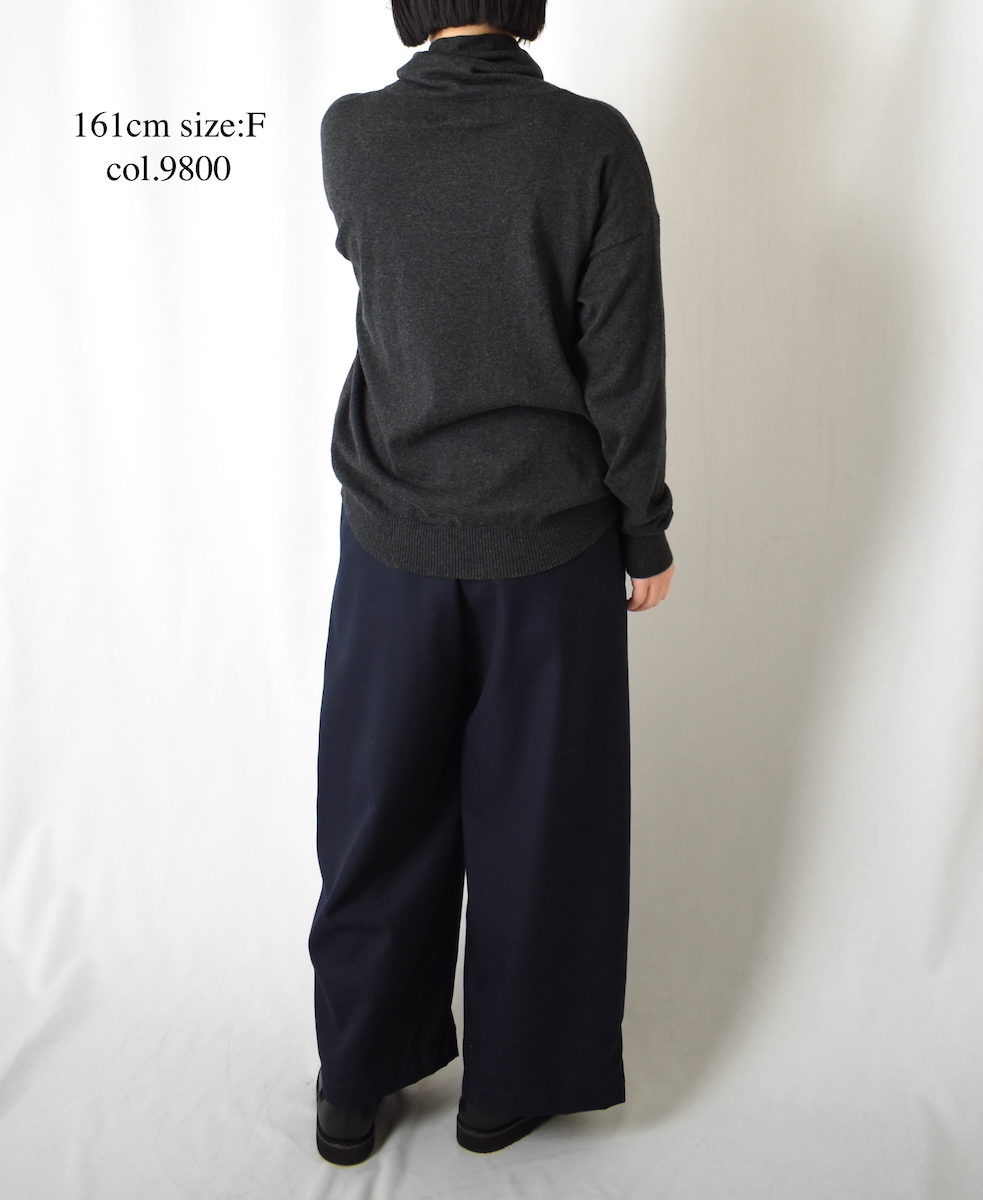 GNSL24541(ニット) 14GG 2PLY PLAIN STITCH COTTON WOOL CASHMERE TURTLE NECK PULLOVER