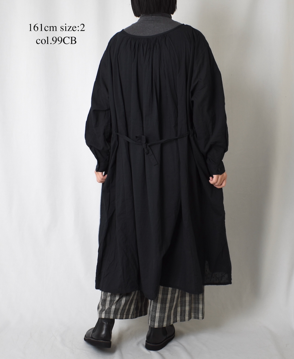 NSL25613(ワンピース) COTTON DOBIE DOT PATCHWORK 2WAY GATHERED SMOCK DRESS