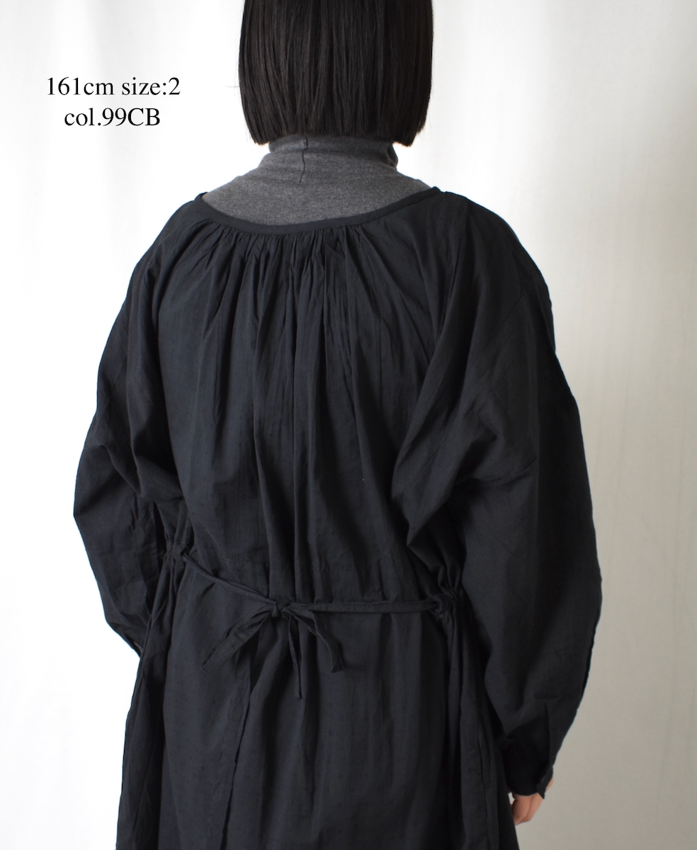 NSL25613(ワンピース) COTTON DOBIE DOT PATCHWORK 2WAY GATHERED SMOCK DRESS