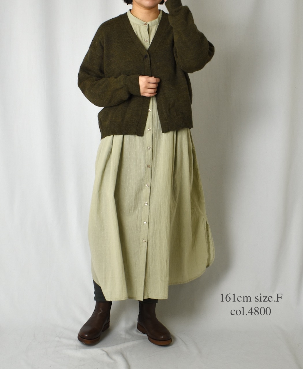 GNSL25501(カーディガン) 7GG 2PLY PLAIN STITCH COTSWOLDS V-NECK 1BUTTON CARDIGAN